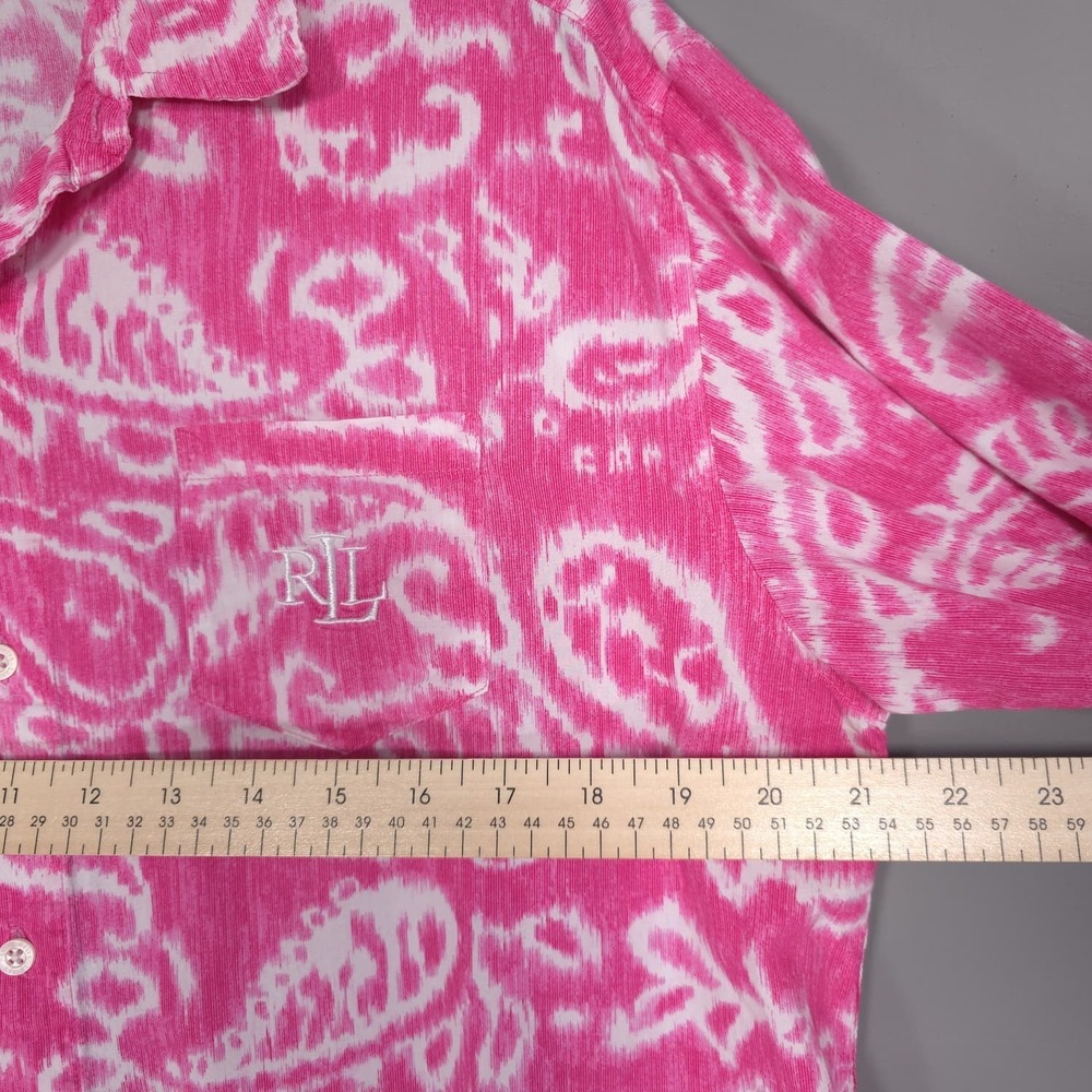 LAUREN RALPH LAUREN Pink & White Sleep Shirt Paisley MEDIUM Women's Nightgown - Picture 6 of 12